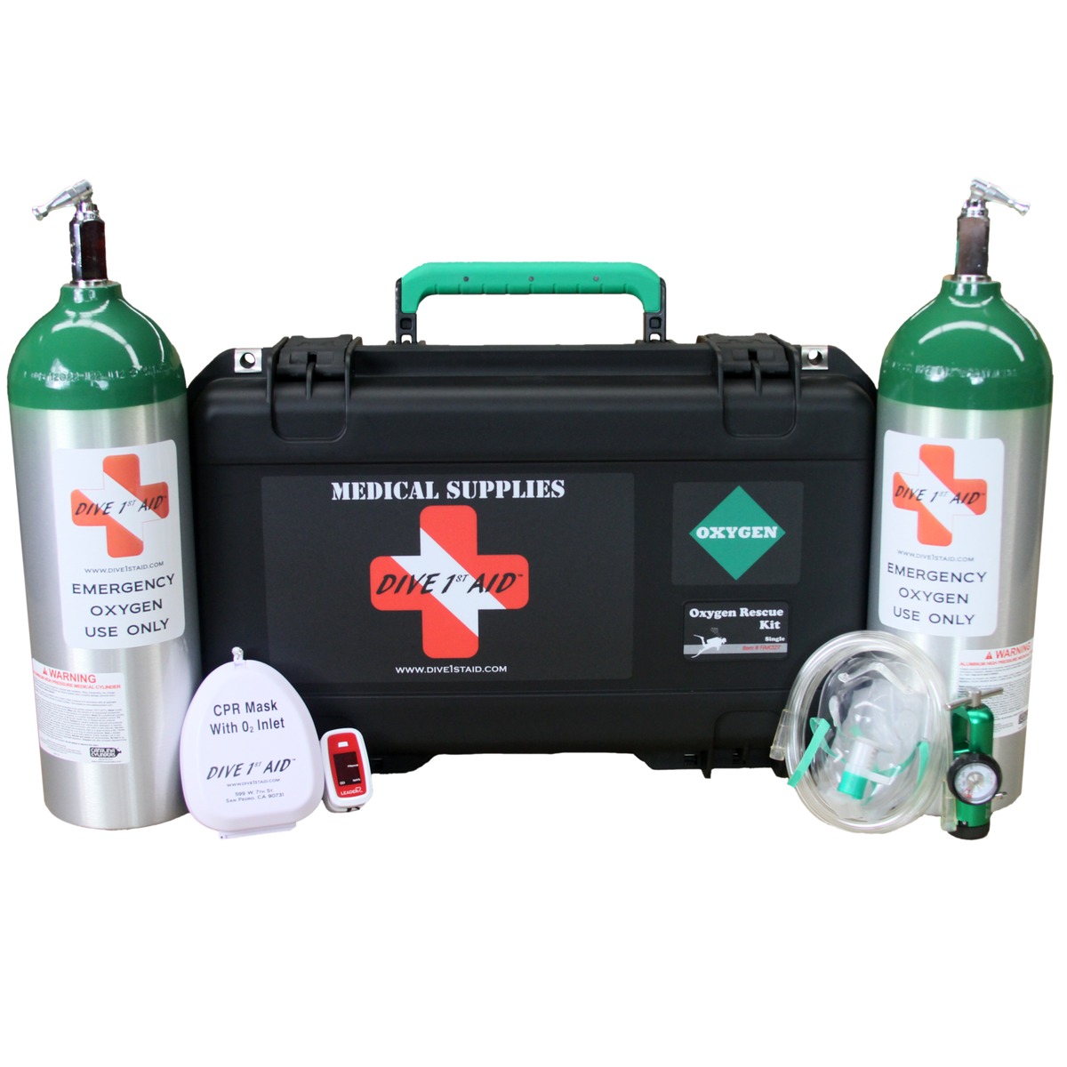 emergency oxygen kit on a sipadan dive boat